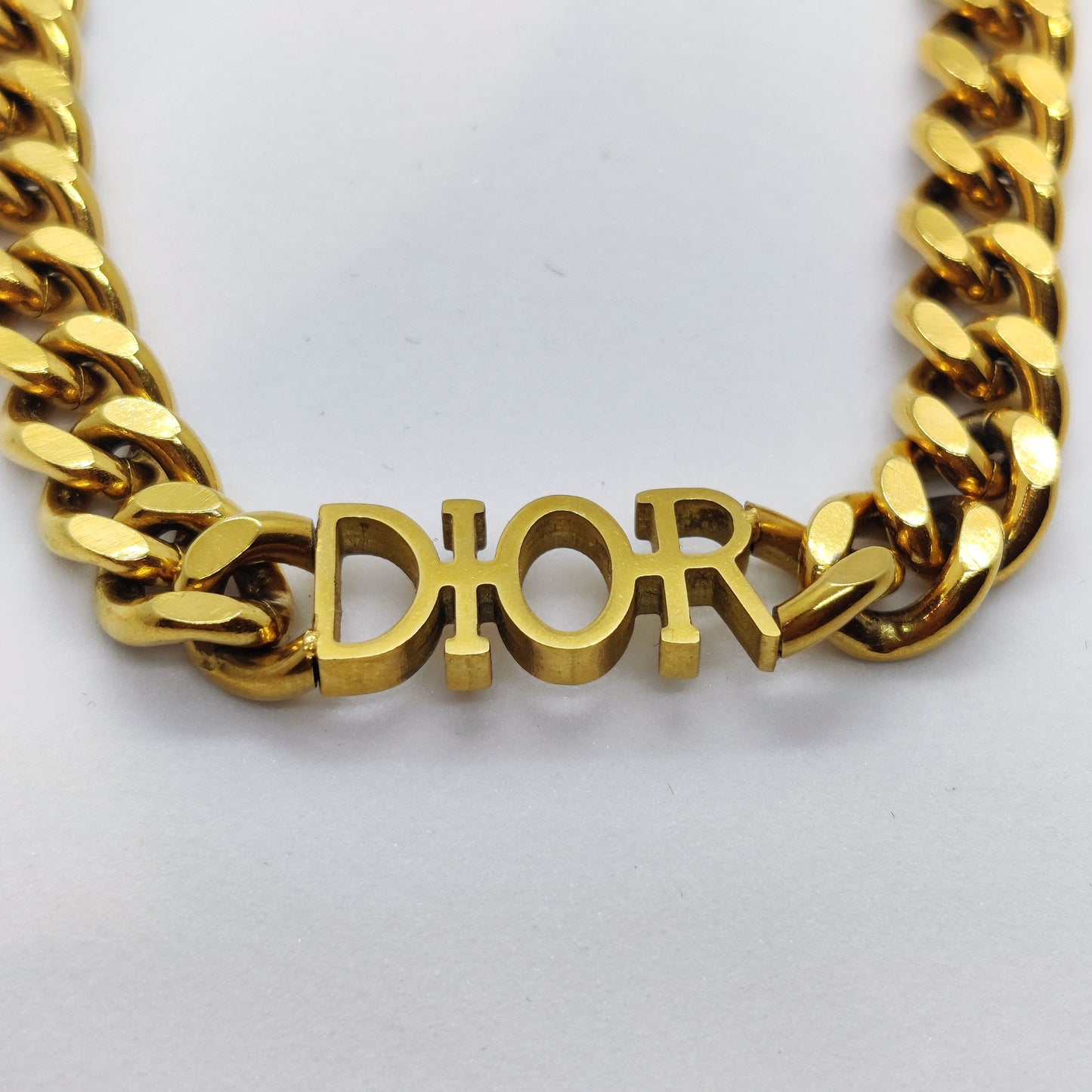 "CD" Cuban Chain 18K Gold Bracelet