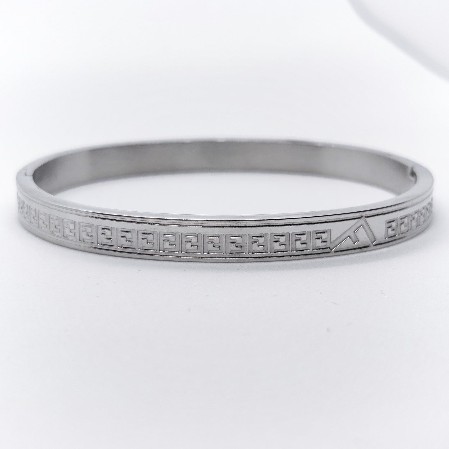 "From Fahm" Silver Titanium F Bangle