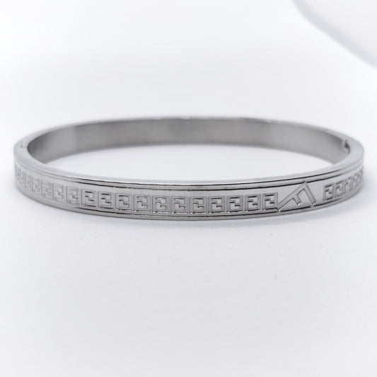 "From Fahm" Silver Titanium F Bangle