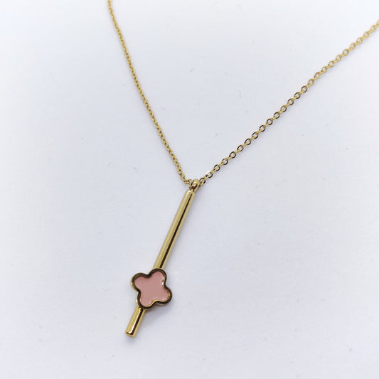 LIMITED EDITION "Lucky" Pink Clover 18k Gold Necklace