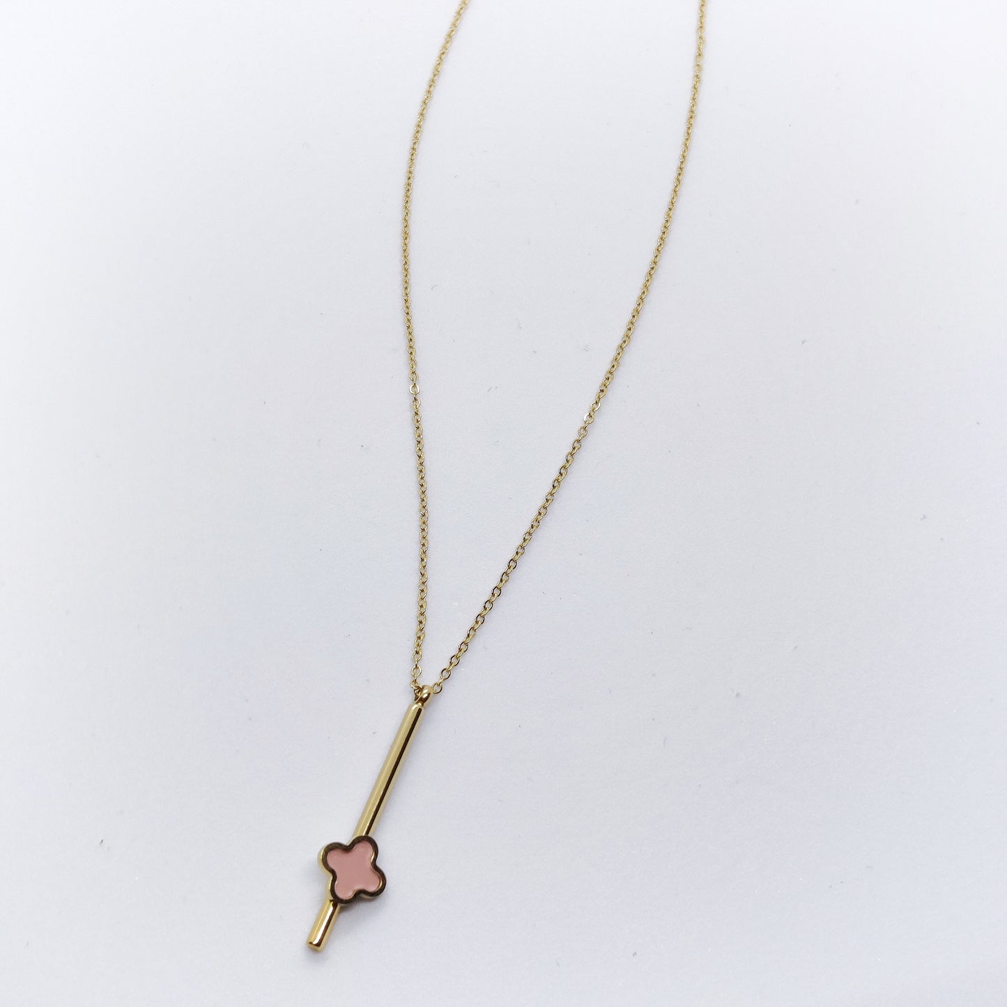 LIMITED EDITION "Lucky" Pink Clover 18k Gold Necklace