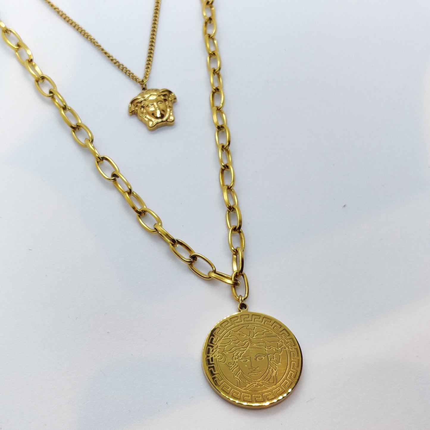 "Seduca" Long Double Chain 18K Gold Necklace