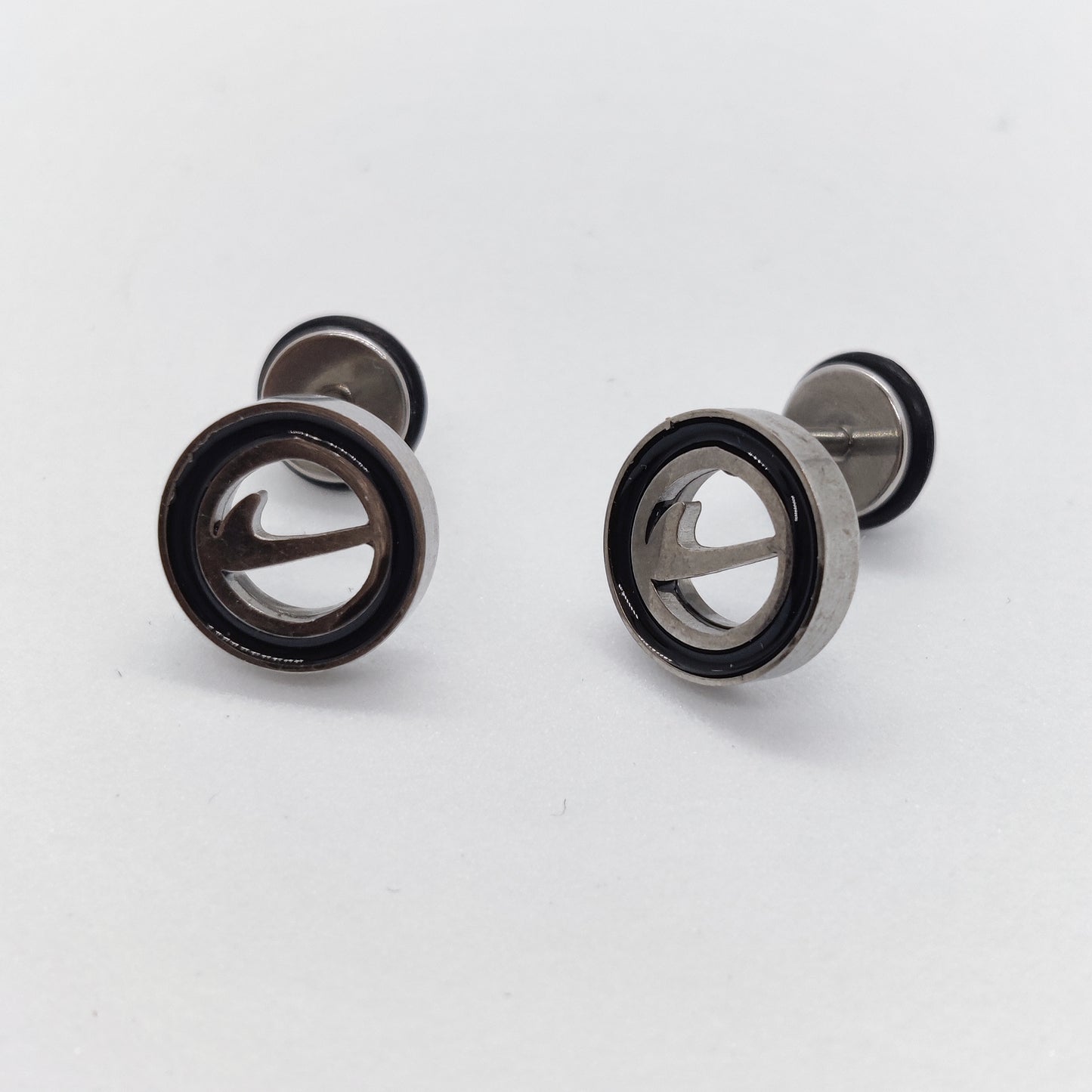 Tick Silver and Black Earrings