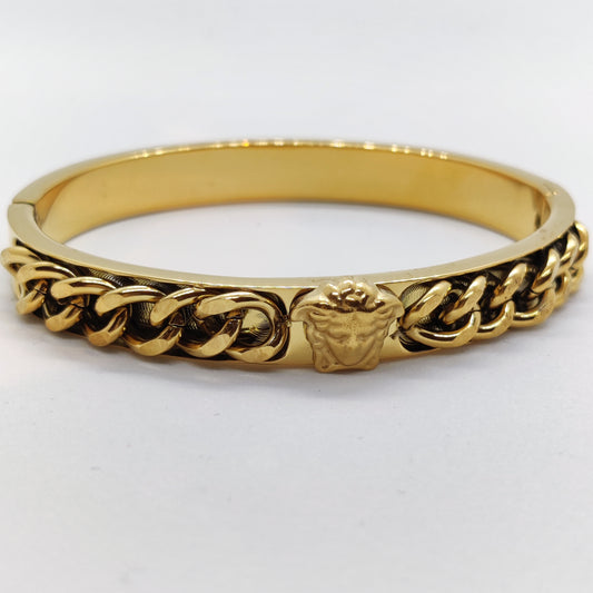 "Seduca" Cuban Chain 18K Gold Bangle