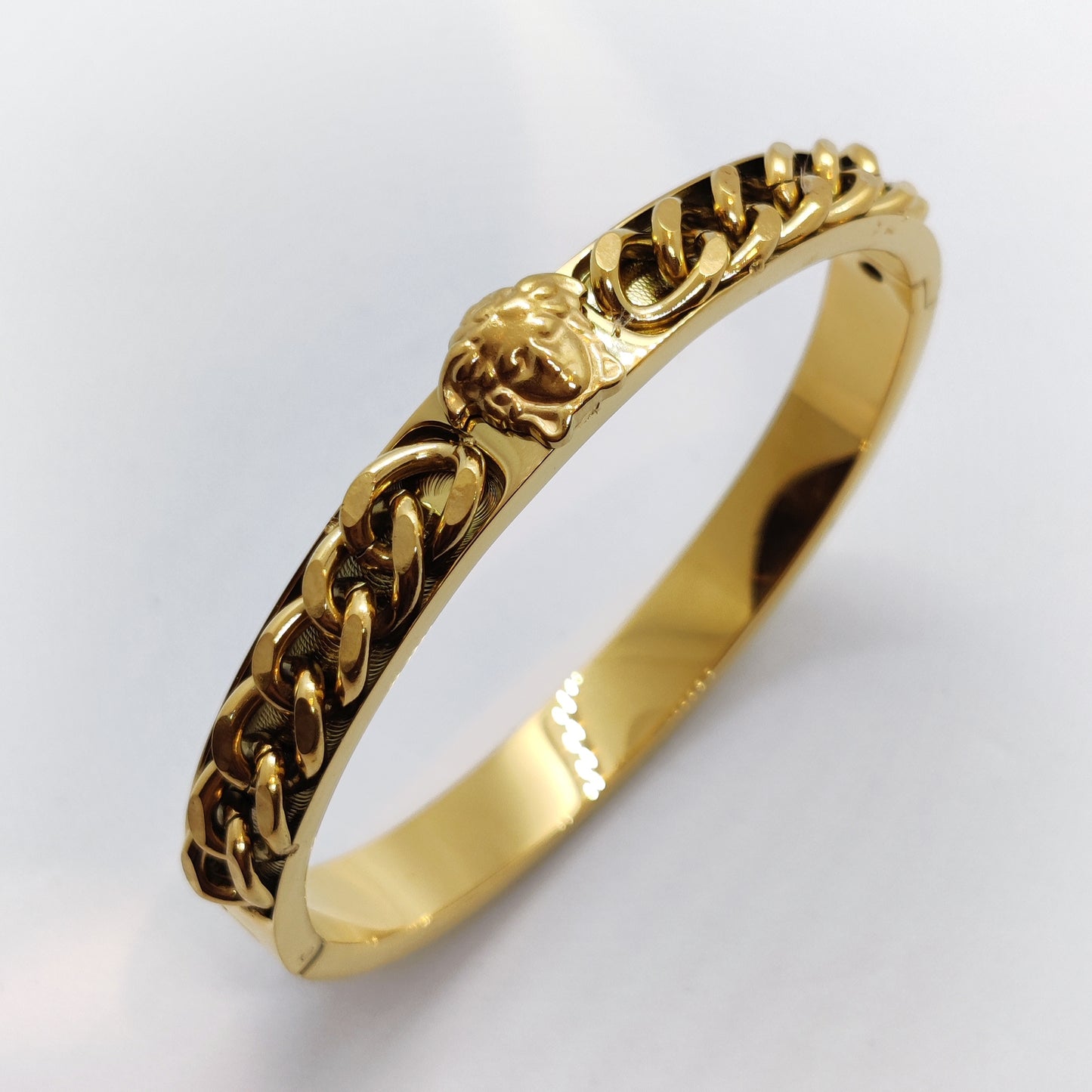 "Seduca" Cuban Chain 18K Gold Bangle