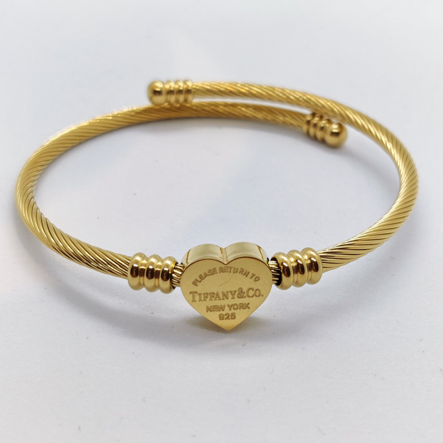 Tiff Heart Adjustment 18K Gold Bangle