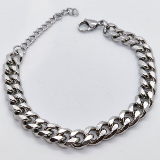 "Cuban Spirit" Silver Chain Titanium Bracelet