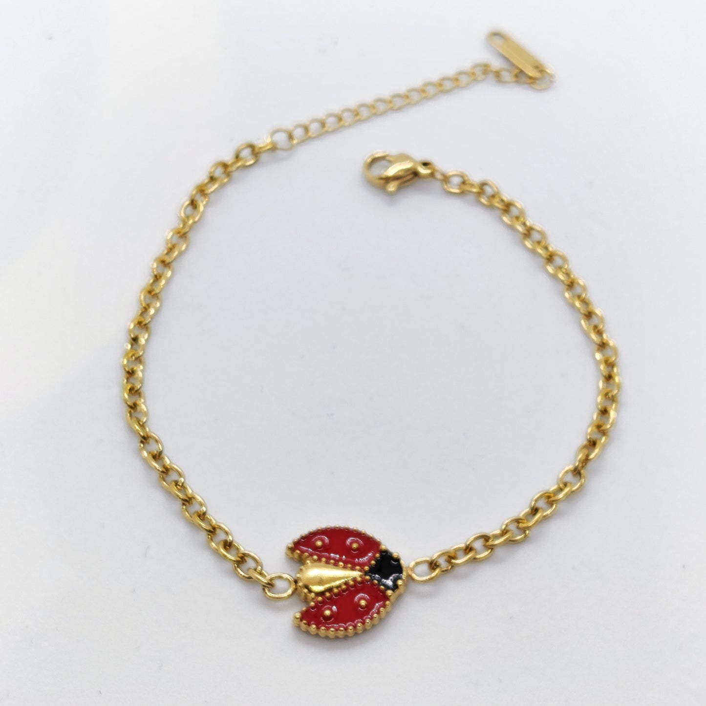 "Miss Lady" Red Ladybird 18K Gold Bracelet