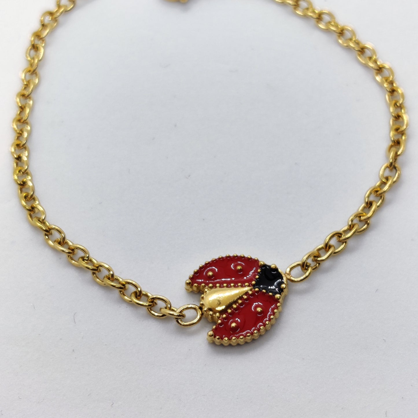 "Miss Lady" Red Ladybird 18K Gold Bracelet