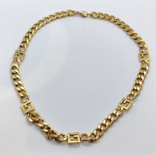 "From Fahm" Cuban Choker 18K Gold Chain Necklace