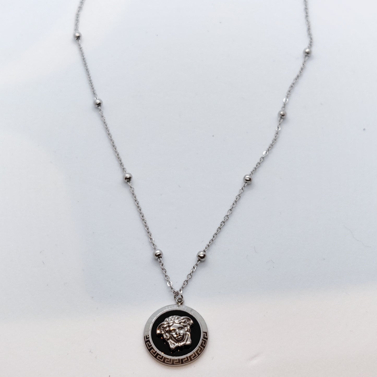 "Seduca" Black and Silver Titanium Necklace