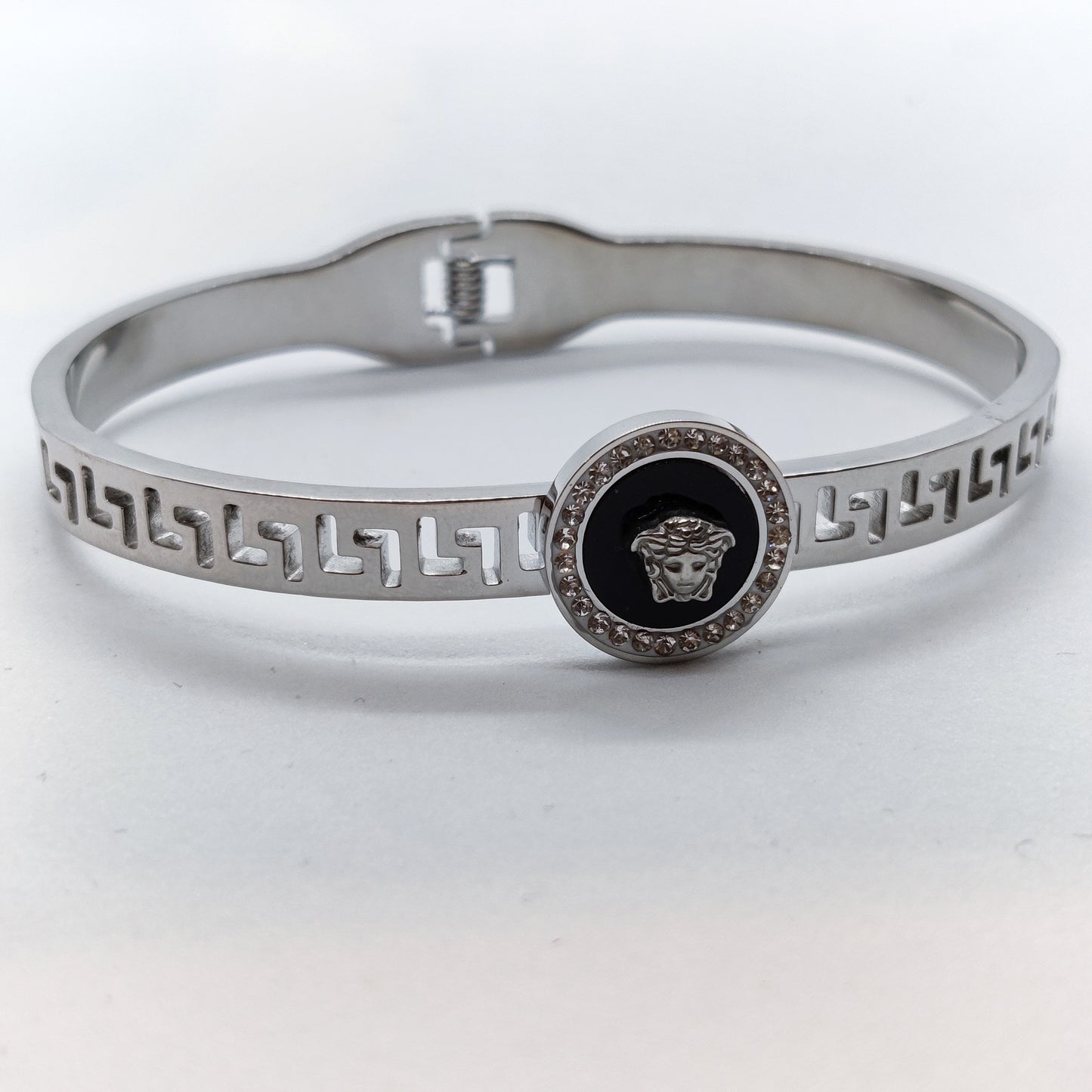 "Seduca" Black and Silver Titanium Bangle