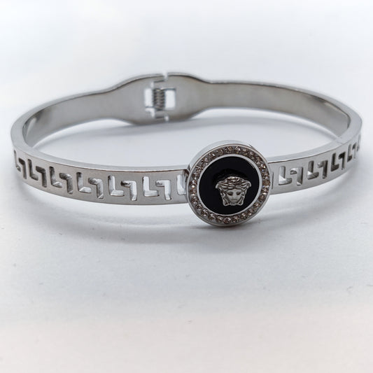 "Seduca" Black and Silver Titanium Bangle