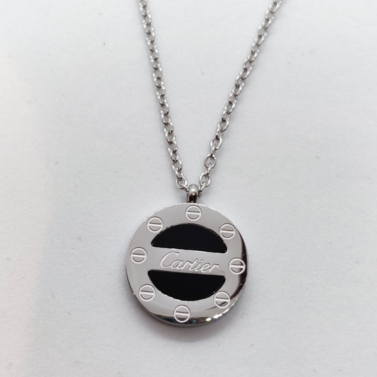 Cart Black and Silver Necklace Titanium