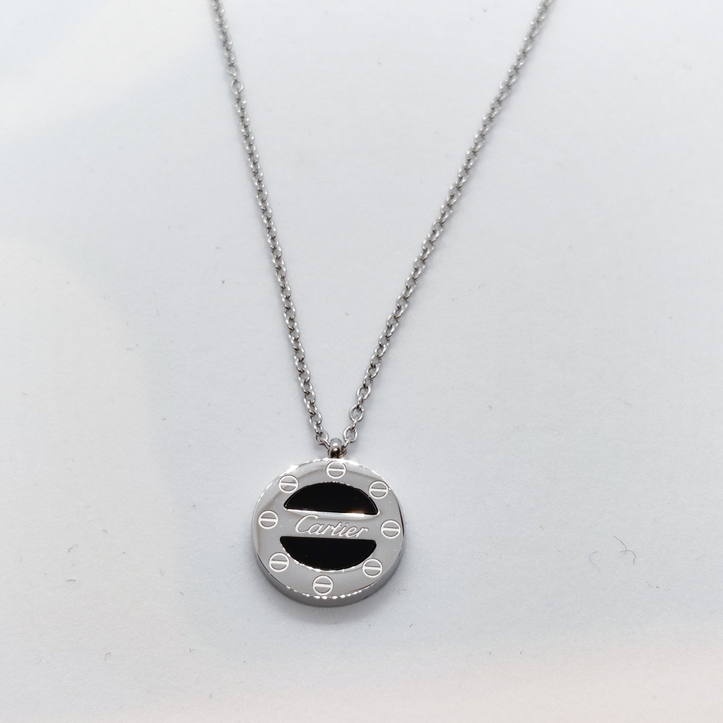 Cart Black and Silver Necklace Titanium