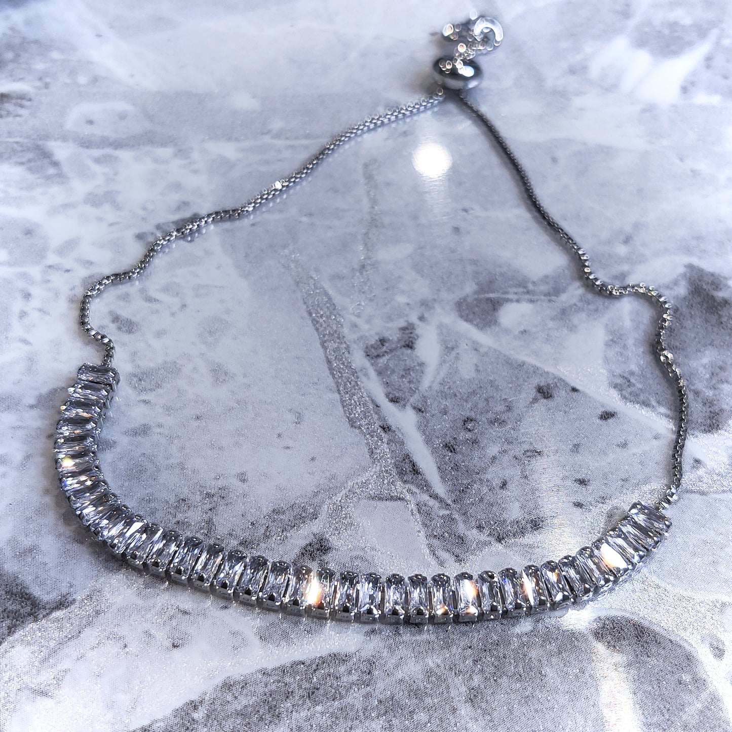 "Ice Please" Silver Tennis Bracelet