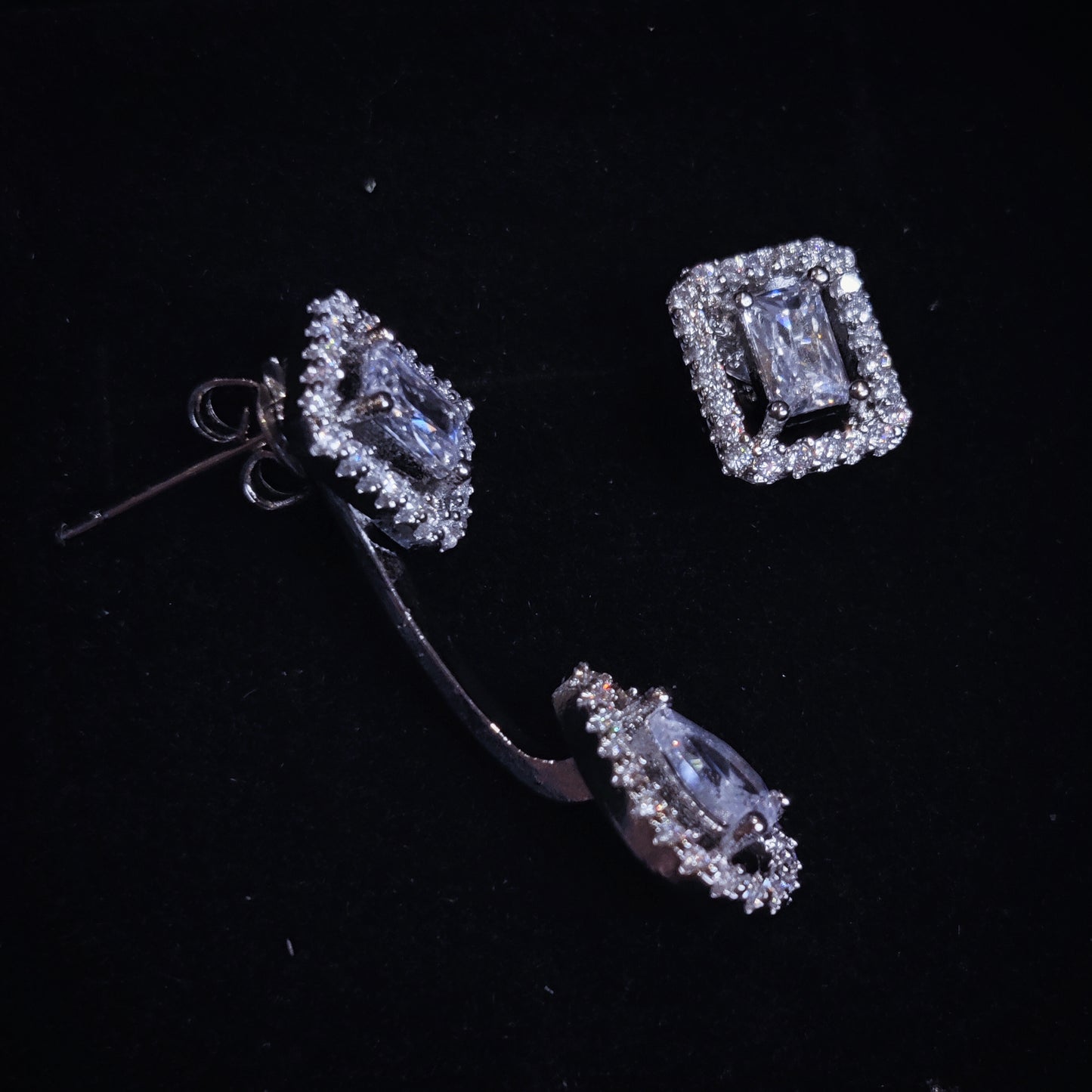 "2 Faced" Silver Earrings