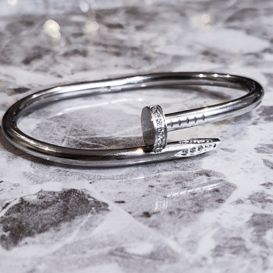 "Screw It Again" Silver Nail Bangle