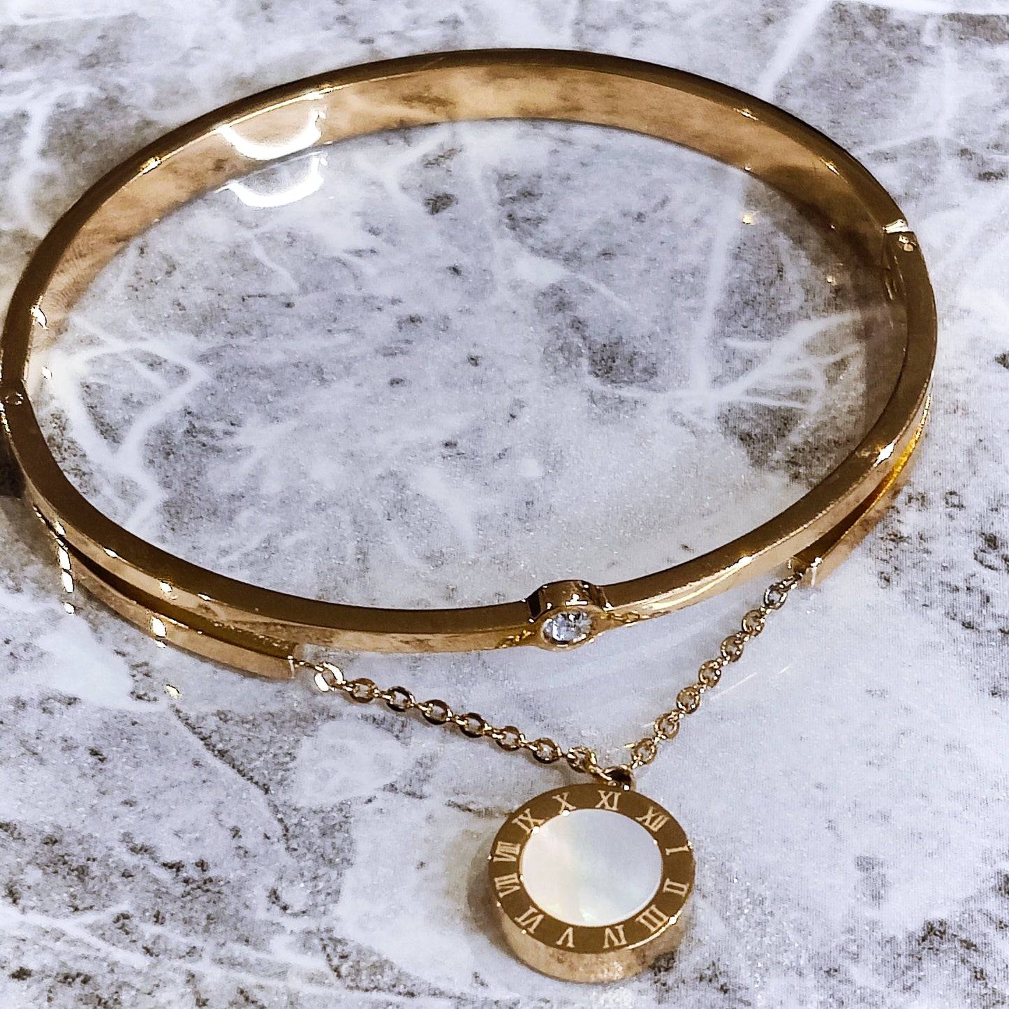 "Roman's Time" Gold Bangle