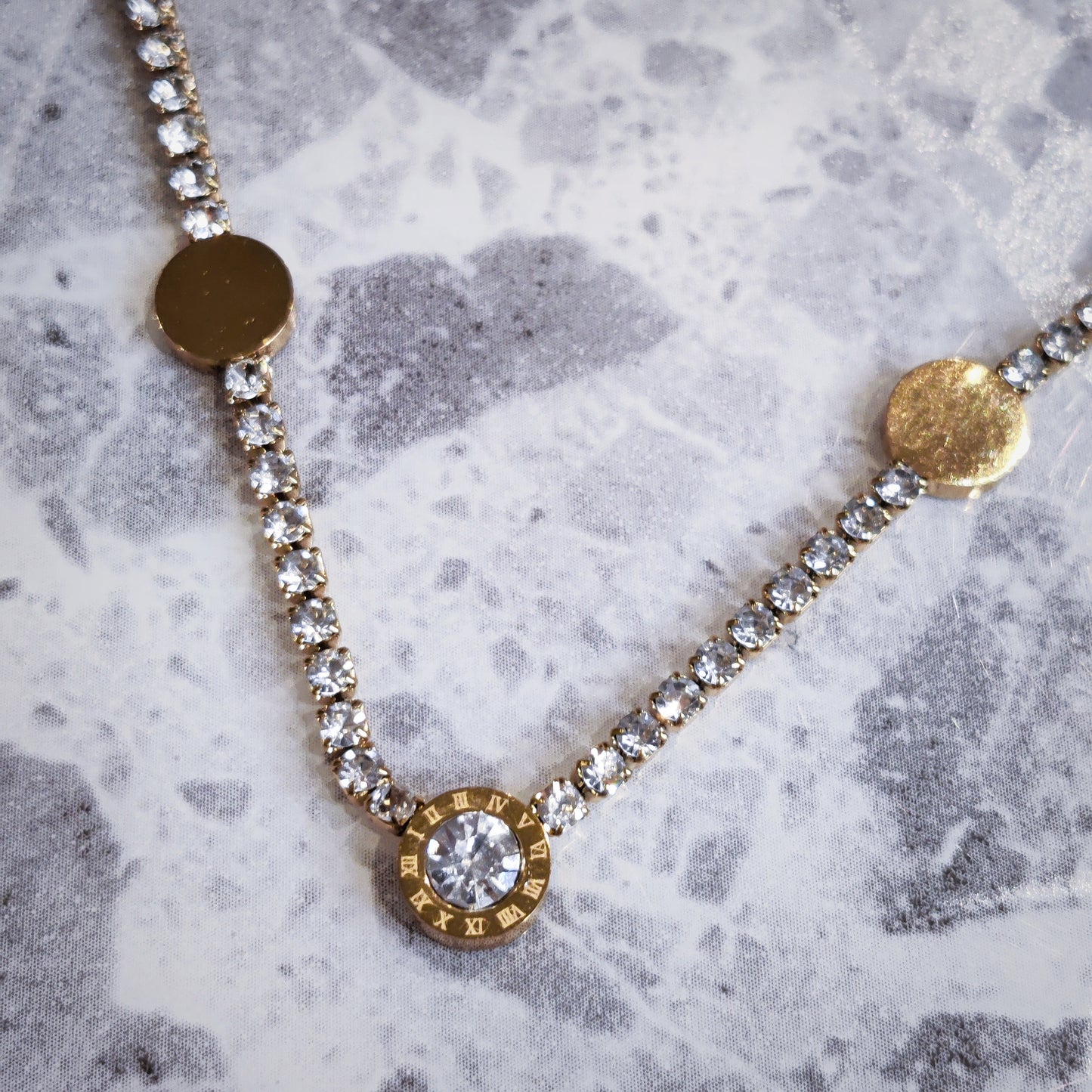 "Ice Dials" Gold Zircon Necklace