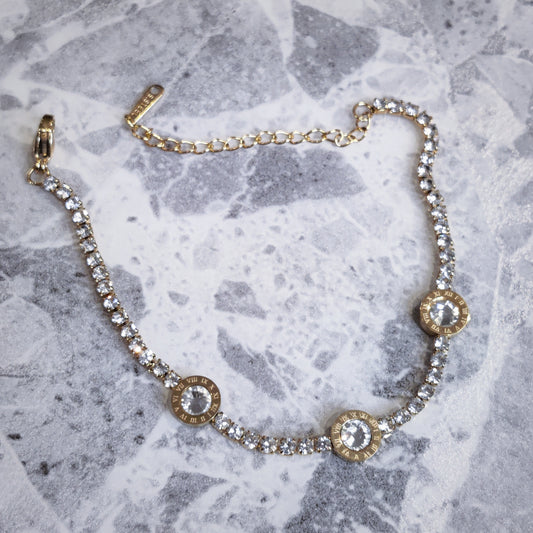 "Ice Dials" Gold Zircon Bracelet