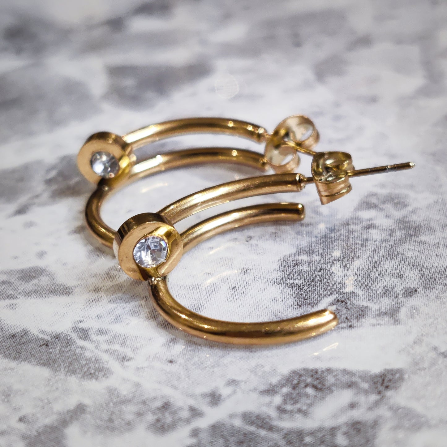 "Screw It" Gold Hoop Earrings