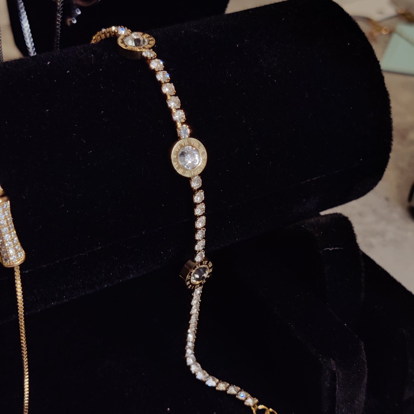 "Ice Dials" Gold Zircon Bracelet