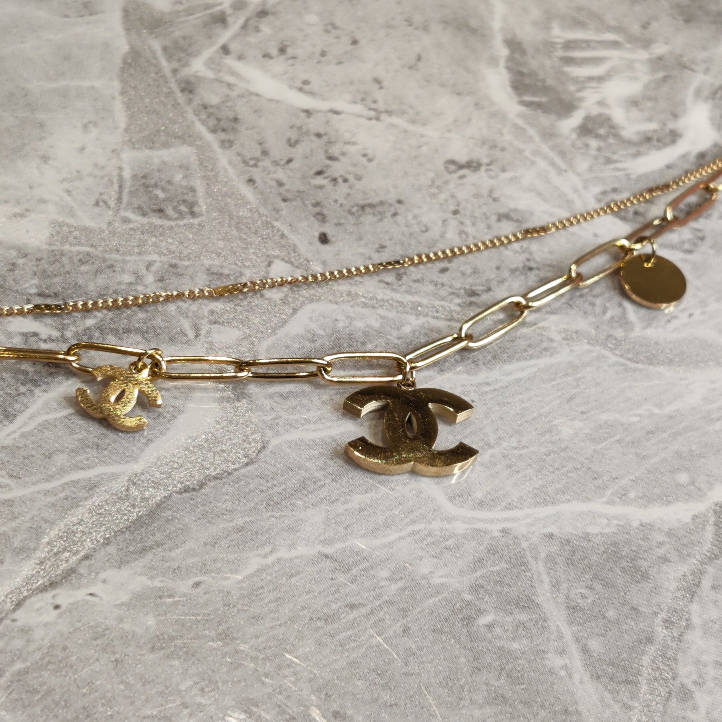 CC Double Layer 18K Gold Anklet