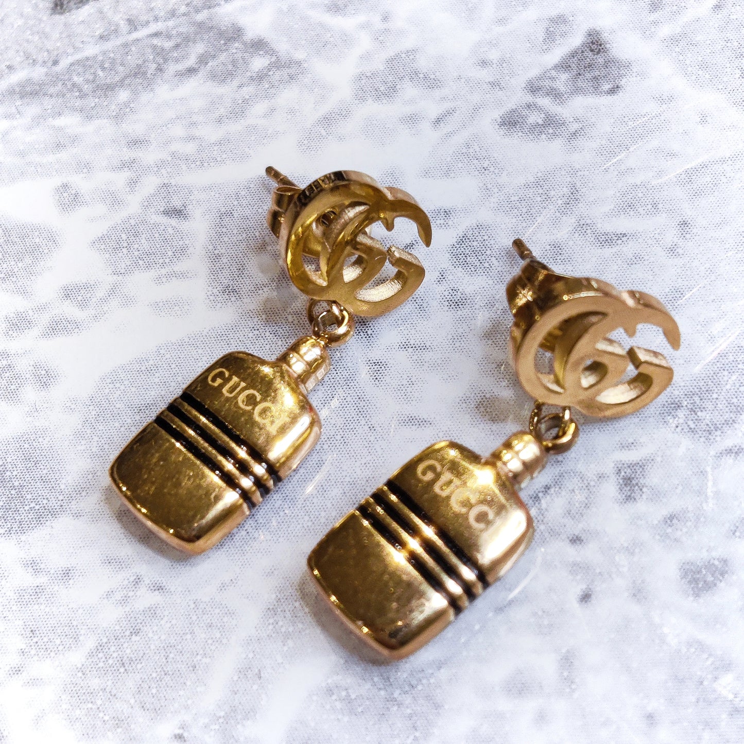 GG Bottle 18K Gold Earrings