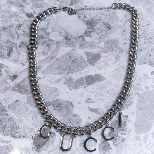 GG Silver Cuban Chain Necklace