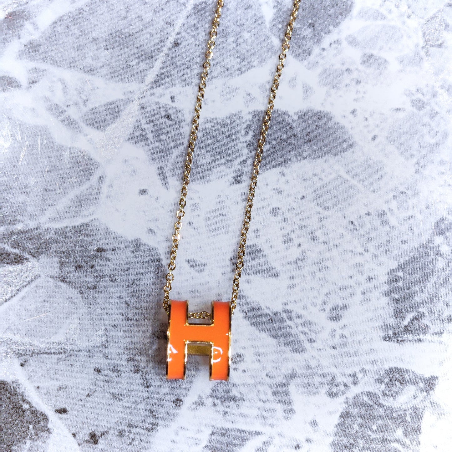 H Orange 18K Gold Necklace