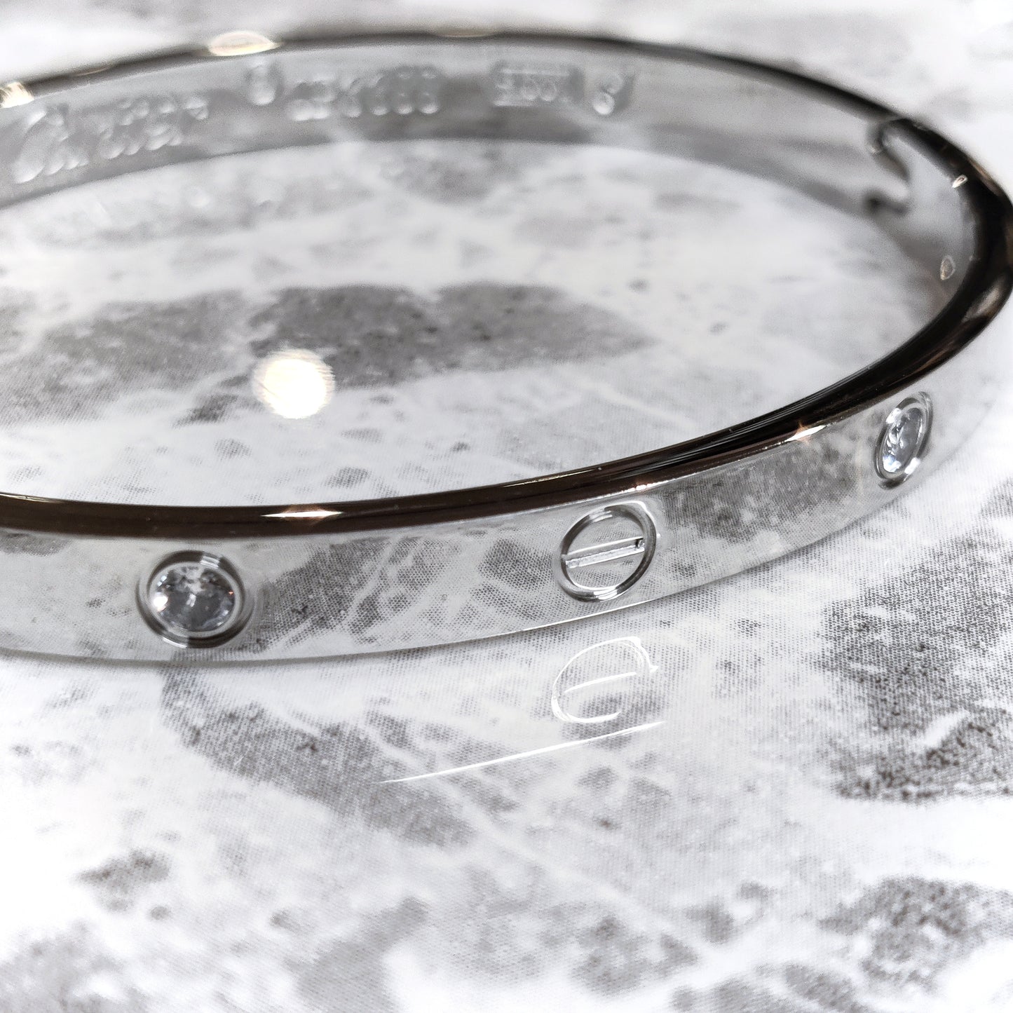 "Auger" Silver Zircon Bangle