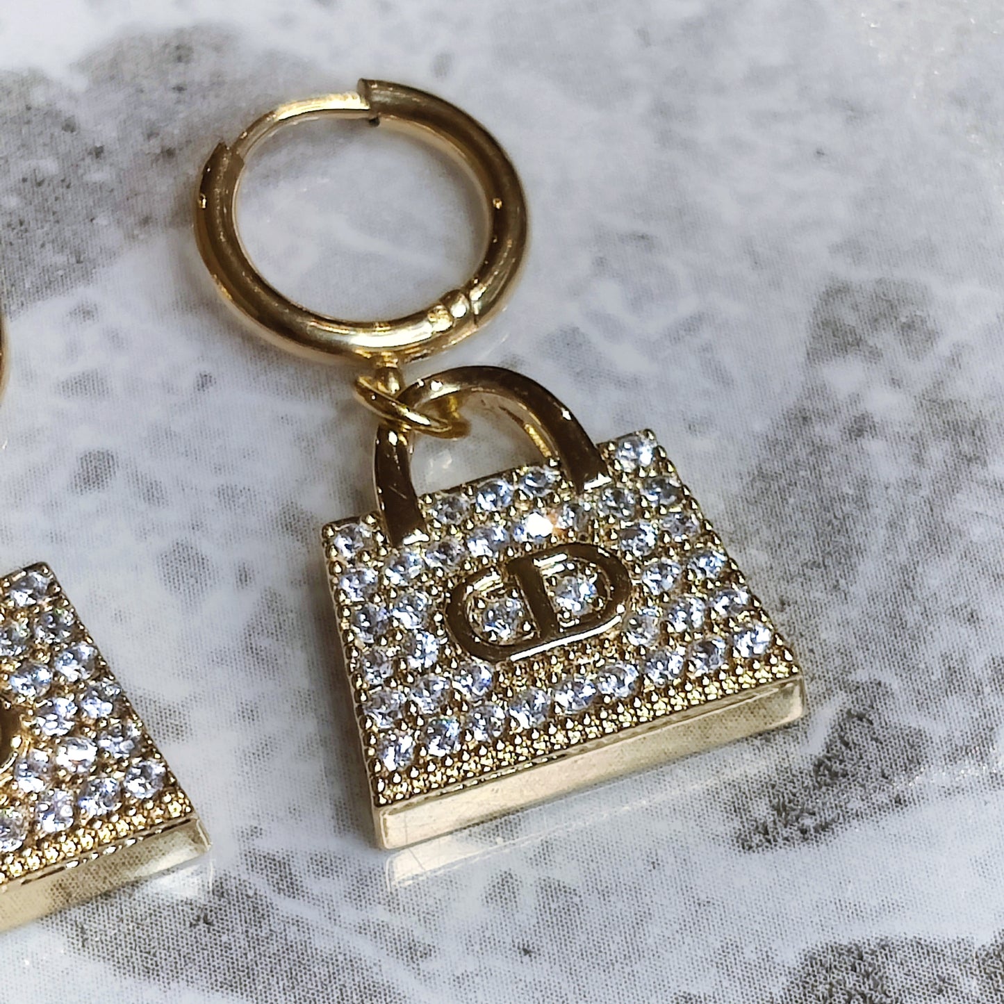 "CD" Bag Earrings