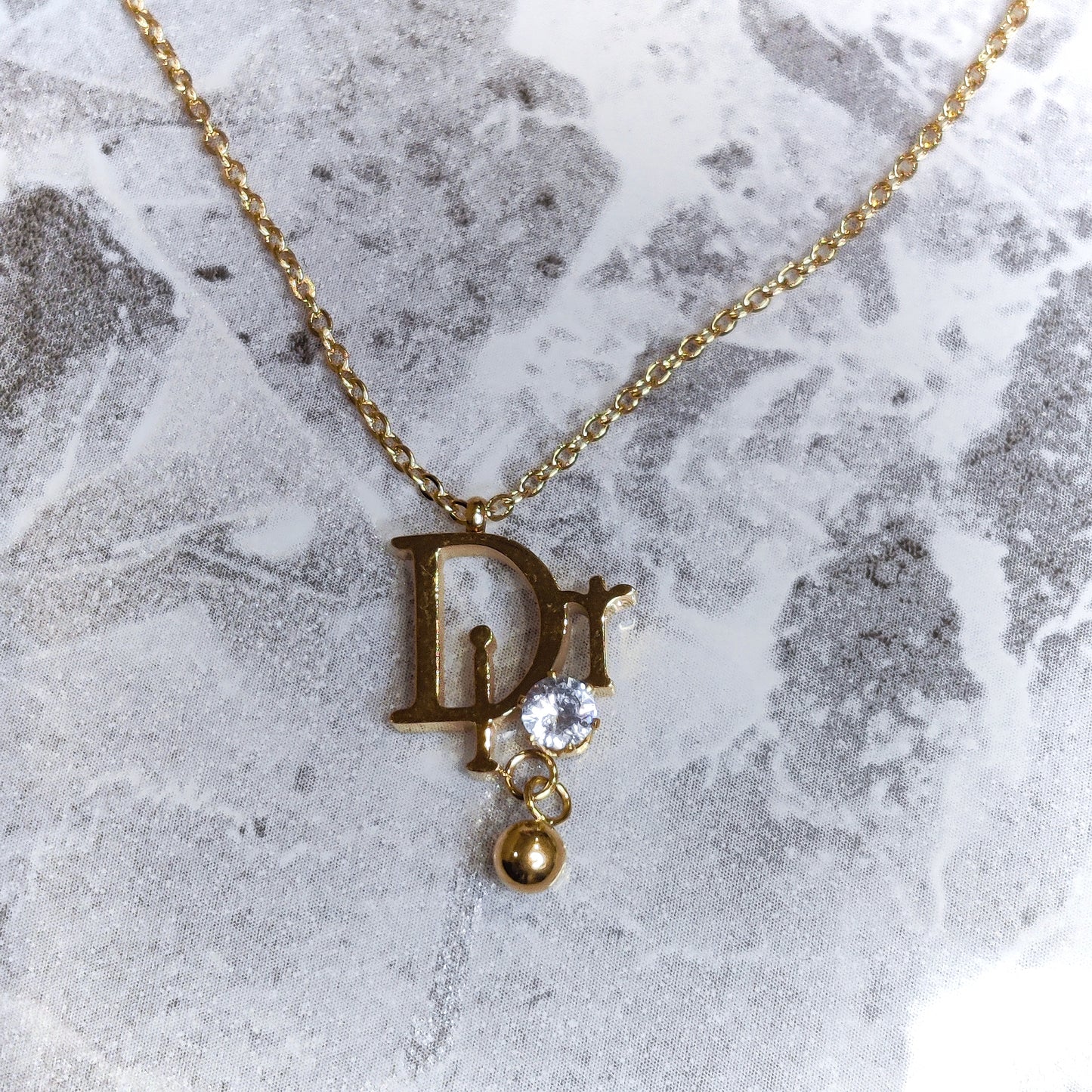 CD Zircon 18K Gold Necklace