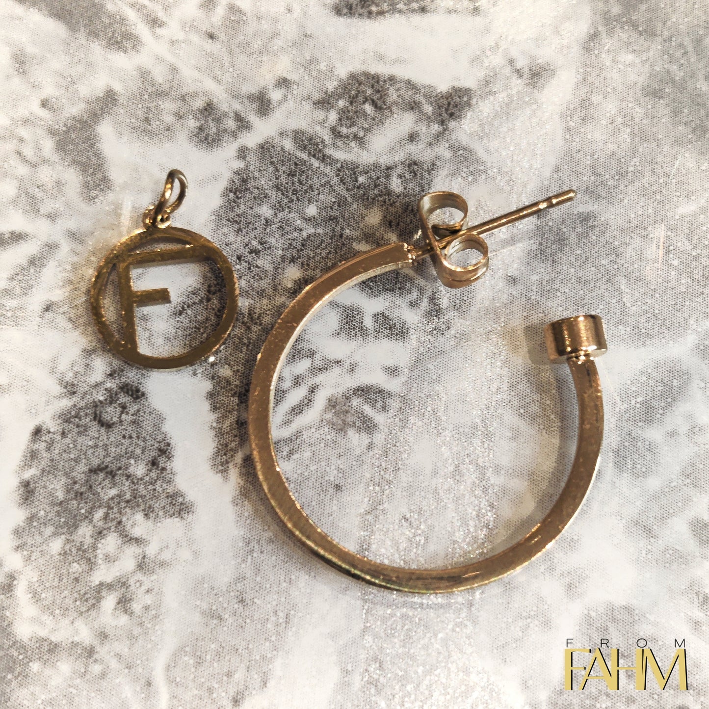 "From Fahm" Gold Hoop Earrings